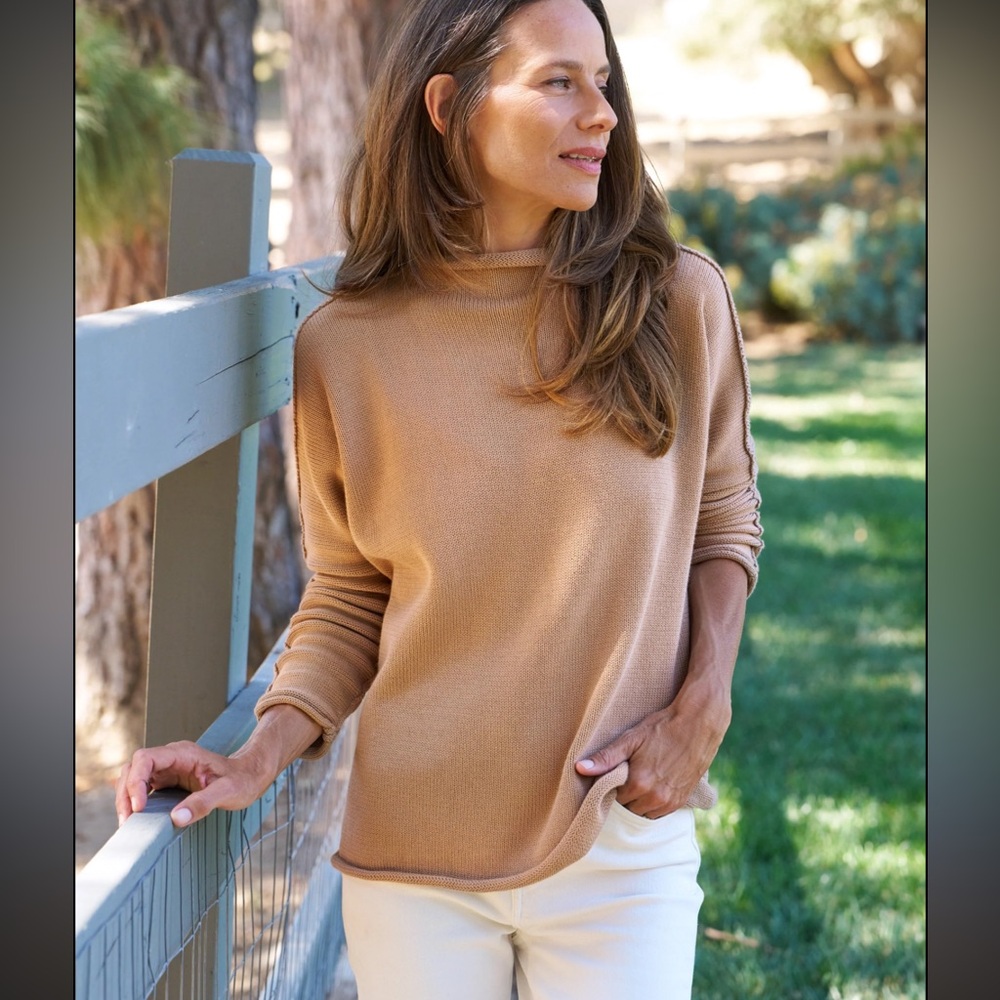 Frank & Eileen rolled funnel neck pullover- XS